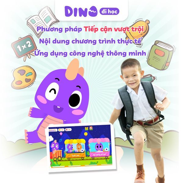Mobile app, Phần mềm giáo dục, Dino Đi học, IRIS MEDIA,