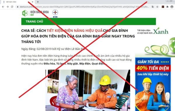 EVN bị giả mạo thương hiệu để bán hàng trên internet