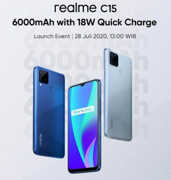 Realme C15 sẽ được công bố vào ngày 28/ 7, pin 6.000 mAh