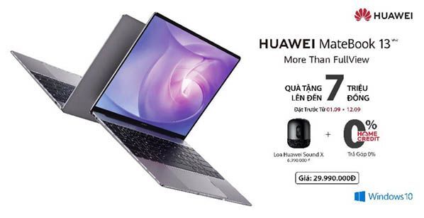 Huawei Matebook 13 lên kệ tại Việt Nam với giá gần 30 triệu đồng