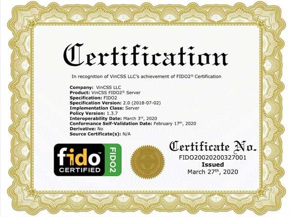 máy chủ, Vingroup, FIDO2, VinCSS FIDO2 Server,
