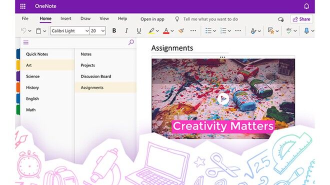 Microsoft Teams và OneNote được tích hợp Adobe Spark