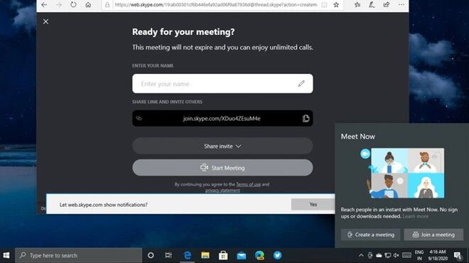Windows 10 thử nghiệm Meet Now cạnh tranh Zoom