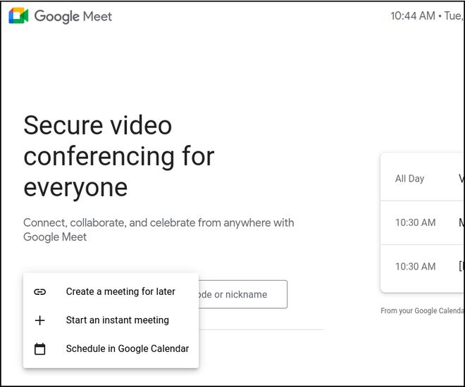 Google Meet bổ sung cách mới để tạo cuộc họp