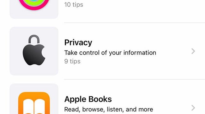 Apple bổ sung Privacy vào ứng dụng Tips OS