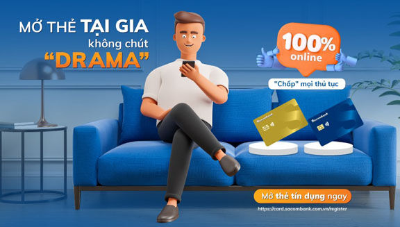 Khách hàng Sacombank có thể mở thẻ tín dụng online từ hôm nay
