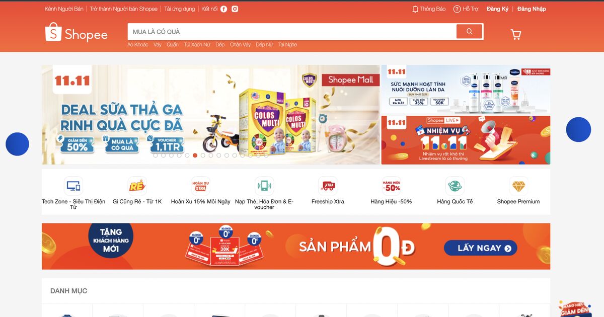 Shopee triển khai chiến dịch mua sắm trực tuyến 11/11