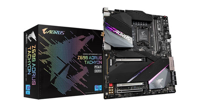 GIGABYTE trình làng Z690 AORUS TACHYON với CPU i9 12900K ở tần số siêu cao 8GHz
