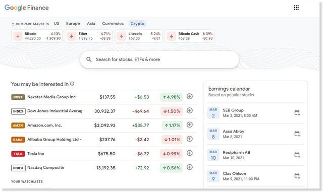 Google Finance thêm 