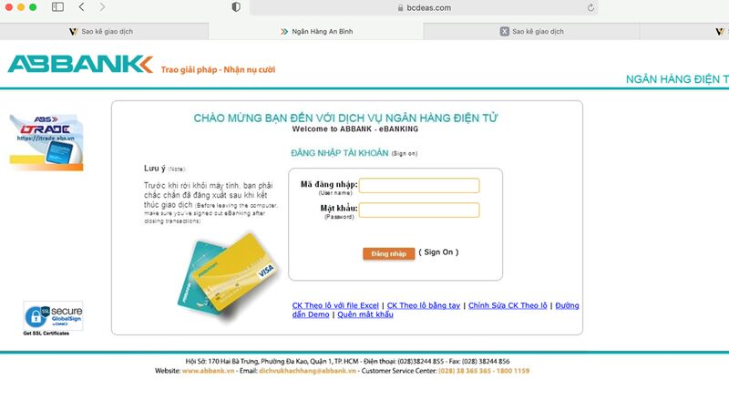 ABBank cảnh báo hành vi giả mạo website để phishing lừa đảo