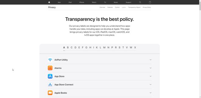Apple ra mắt trang thông tin về quyền riêng tư mới