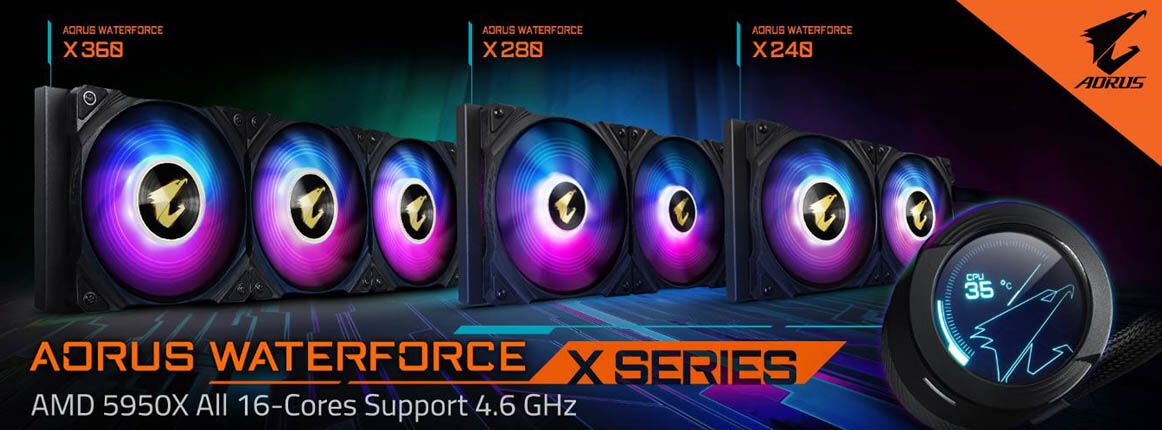 GIGABYTE ra mắt tản nhiệt bằng chất lỏng AORUS WATERFORCE X SERIES AIO