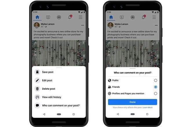 Facebook cho phép kiểm soát nhận xét bài đăng