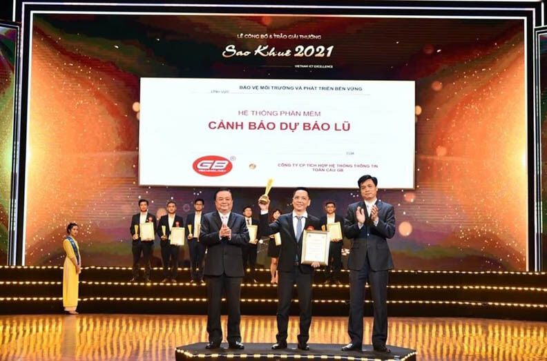 Hệ thống phần mềm Cảnh báo - Dự báo lũ của GB CORP được vinh danh tại Sao Khuê 2021