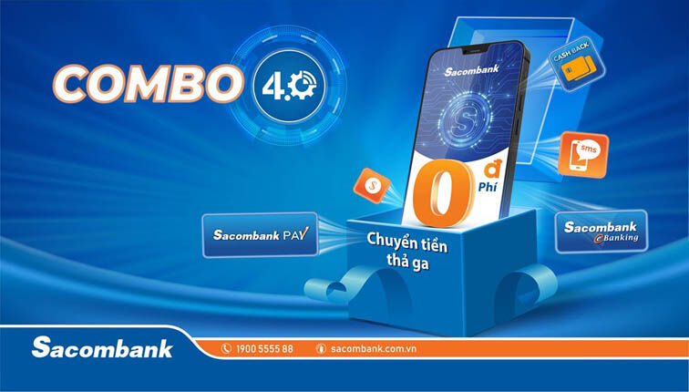 Sacombank ra mắt Combo 4.0 ưu đãi nhiều loại phí ngân hàng