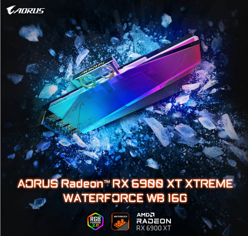 GIGABYTE ra mắt card AORUS Radeon RX 6900 XT WATERFORCE WB 16G