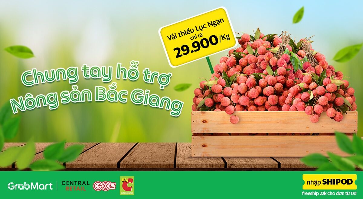 GrabMart chung tay giải cứu vải thiều Bắc Giang