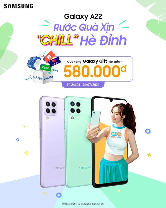 Galaxy A22 LTE và Galaxy A22 5G đã lên kệ tại Việt Nam, giá 5.89 triệu đồng