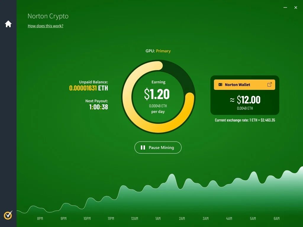 Norton 360 Antivirus cho phép khai thác tiền điện tử Ethereum