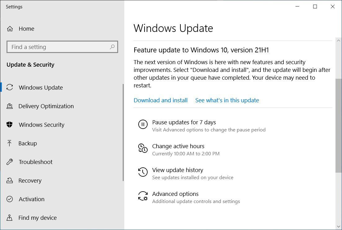 Microsoft bắt đầu tự động cập nhật Windows 10 2004 sang Windows 10 21H1