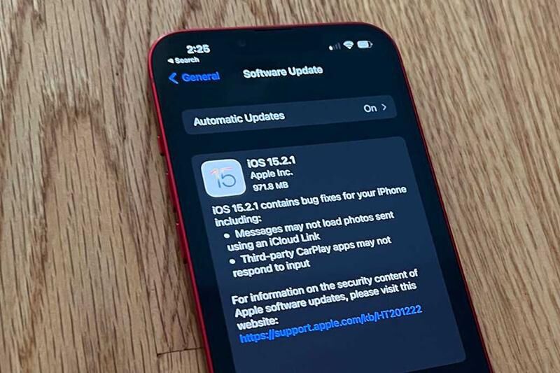 Apple phát hành bản cập nhật 15.2.1 cho iOS và iPadOS