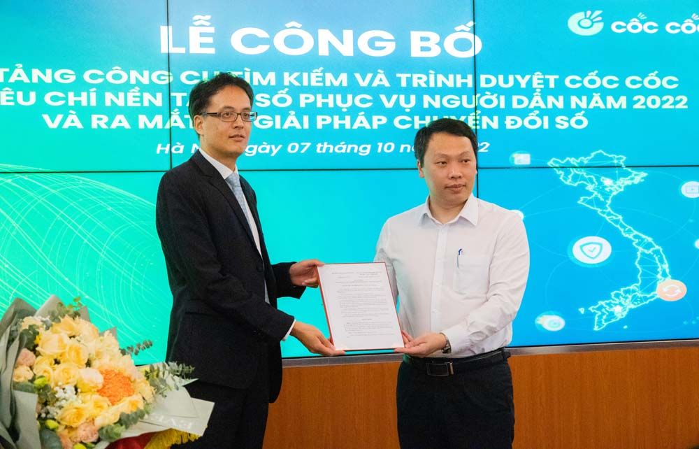 Cốc Cốc được công nhận "Nền tảng số phục vụ người dân" năm 2022