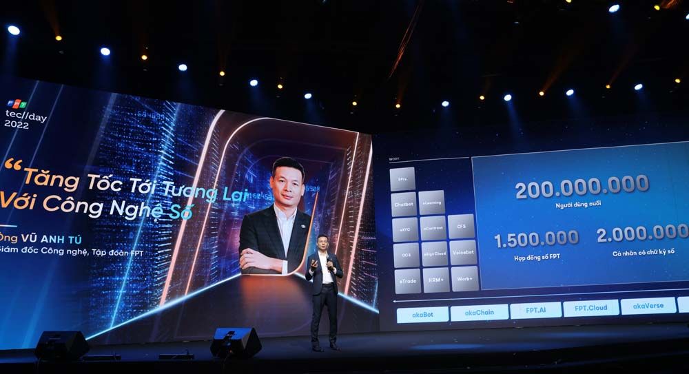 Ông Vũ Anh Tú phát biểu tại FPT Techday 2022