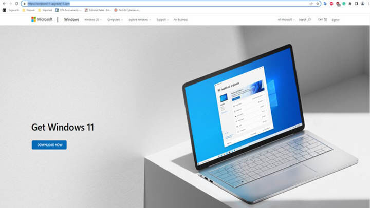 Cảnh giác trang web tải xuống Windows 11 giả mạo