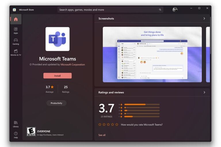 Microsoft Teams chính thức cập bến Microsoft Store