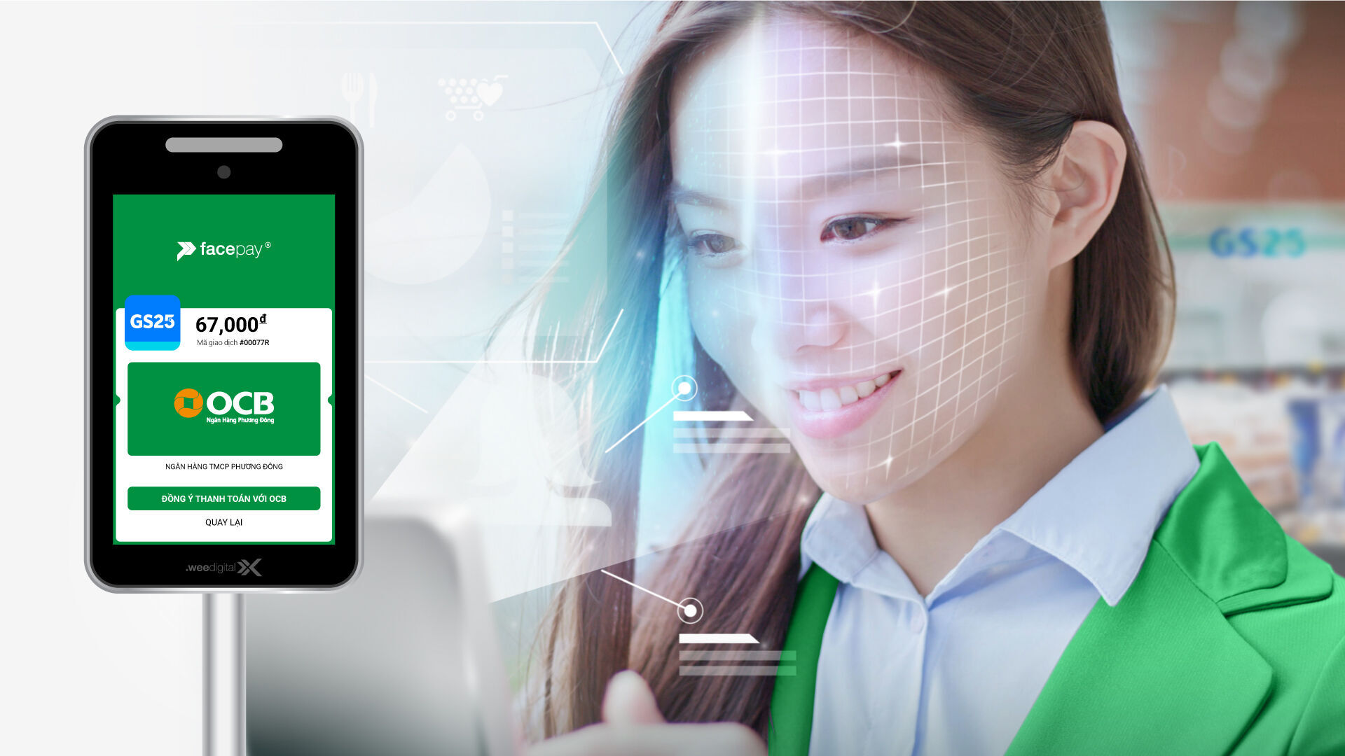 OCB là 1 trong 2 ngân hàng đầu tiên triển khai thanh toán qua Facepay