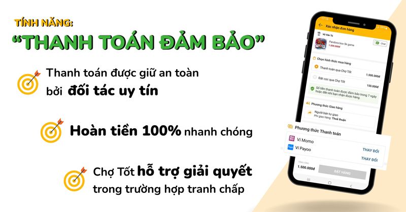 Chợ Tốt giới thiệu tính năng Thanh toán đảm bảo