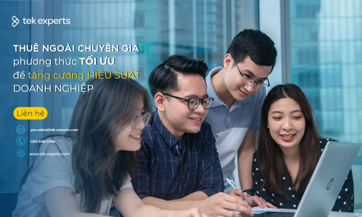 Nhân sự Việt Nam  được khách hàng thuê ngoài từ Tek Experts 