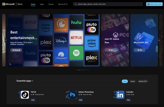 Microsoft ra mắt cửa hàng ứng dụng web mới cho Windows