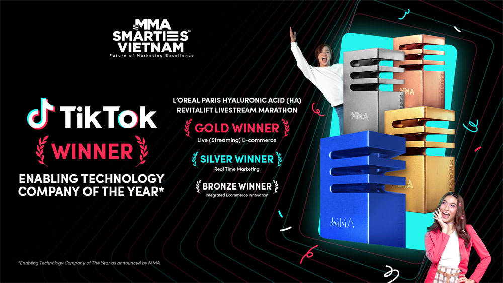 L'Oréal Paris và TikTok "ẵm giải" MMA SMARTIES Việt Nam 2023 nhờ chiến dịch tiếp thị thành công