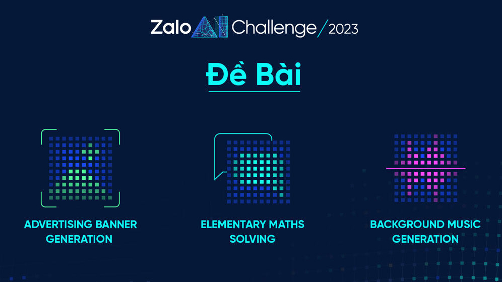 Zalo AI Challenge 2023: Xây dựng mô hình AI tự giải toán, thiết kế hình ảnh và sáng tác nhạc