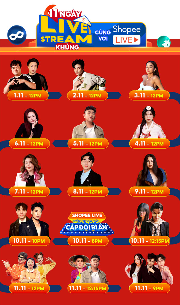 Shopee tung loạt ưu đãi qua chuỗi livestream siêu sale 11 ngày