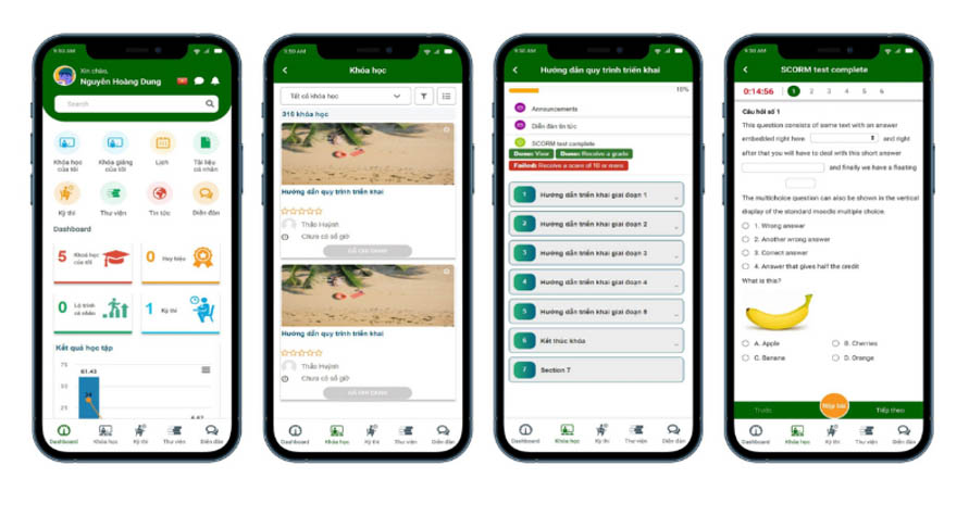 Người dùng chủ động học tập mọi lúc mọi nơi thông qua Hệ thống Mobile App