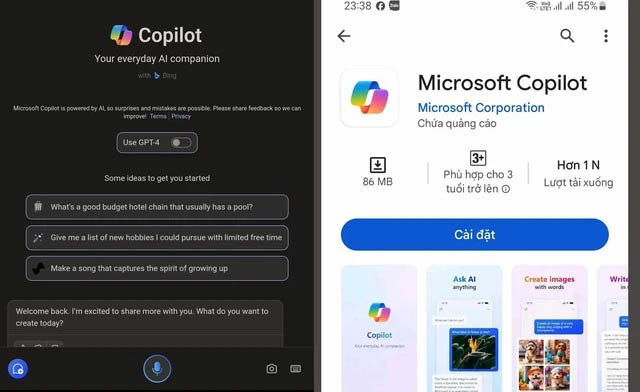 Copilot dành riêng cho Android
