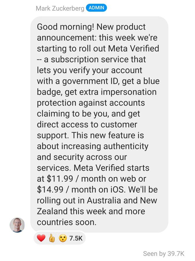 Meta bán tick xanh cho tài khoản Facebook và Instagram