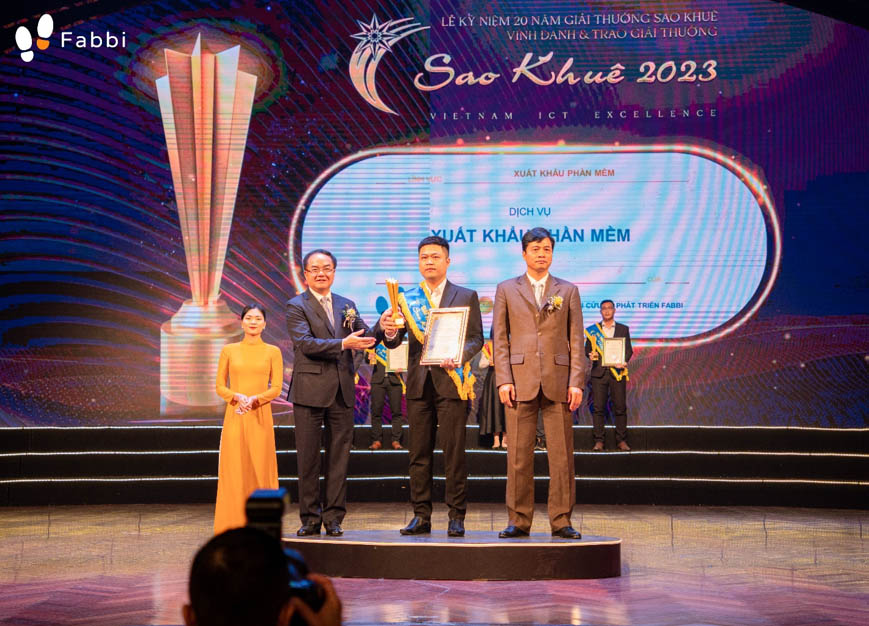 Fabbi JSC - doanh nghiệp xuất sắc nhận giải thưởng Sao Khuê 3 năm liên tiếp hạng mục dịch vụ xuất khẩu phần mềm