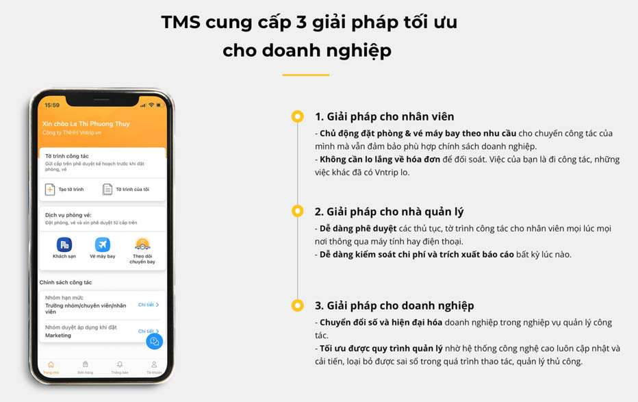 Vntrip TMS cung cấp 3 giải pháp tối ưu cho Doanh nghiệp