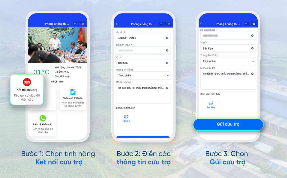 Cách kêu cứu khẩn cấp bằng Zalo khi gặp thiên tai