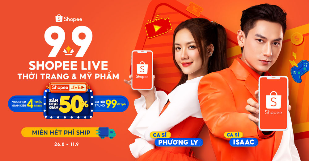 Dàn sao quy tụ tại siêu sale 9.9 trên Shopee