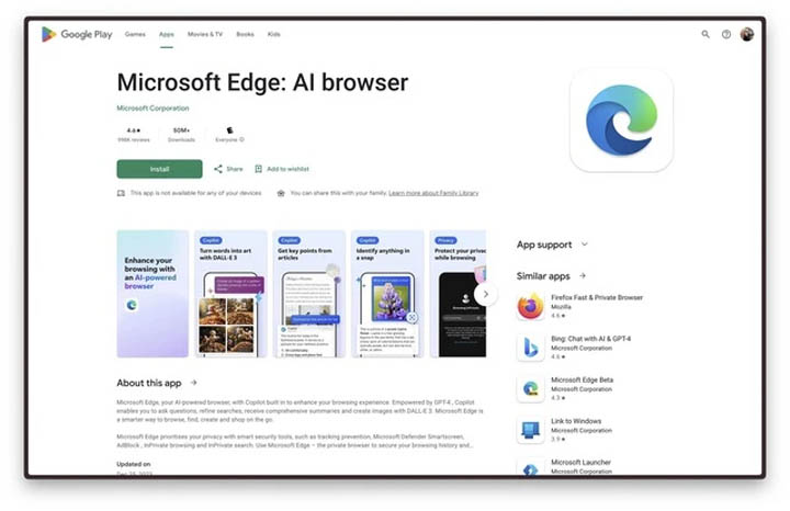 Microsoft đổi tên trình duyệt Edge trên Android và iOS