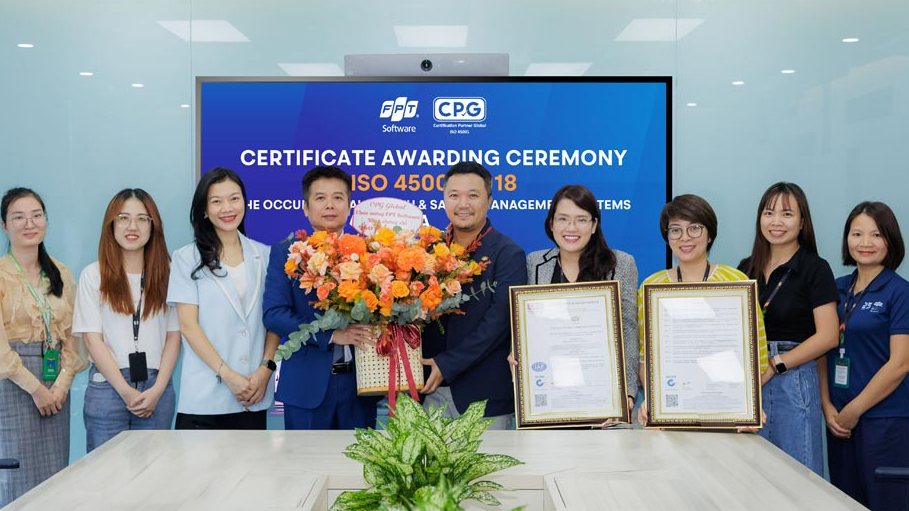 FPT Software đạt chứng chỉ tiêu chuẩn quốc tế về an toàn sức khỏe cho CBNV