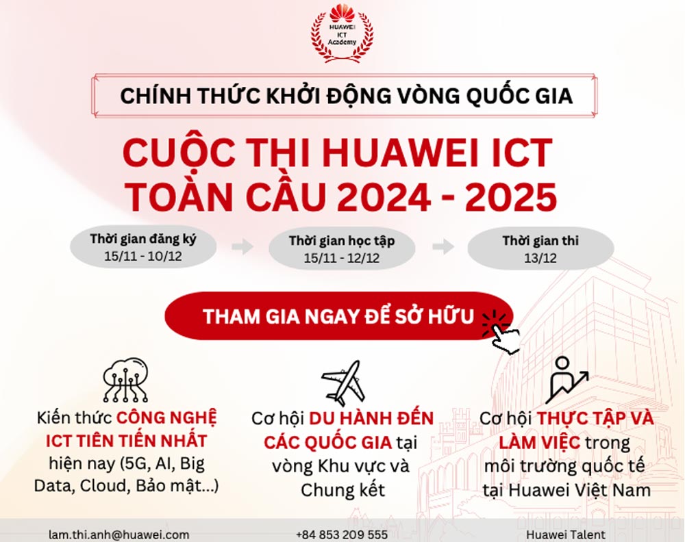 Huawei ICT Competition 2024 - 2025 mở rộng lộ trình đào tạo