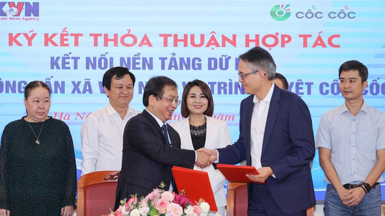 Thông tấn xã Việt Nam hợp tác kết nối dữ liệu với Cốc Cốc