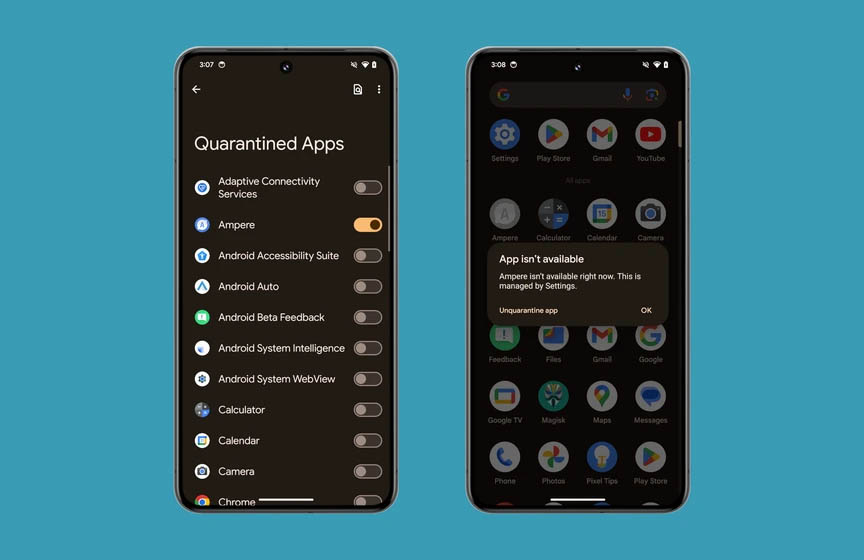 Tính năng Quarantine Apps trên Android 15