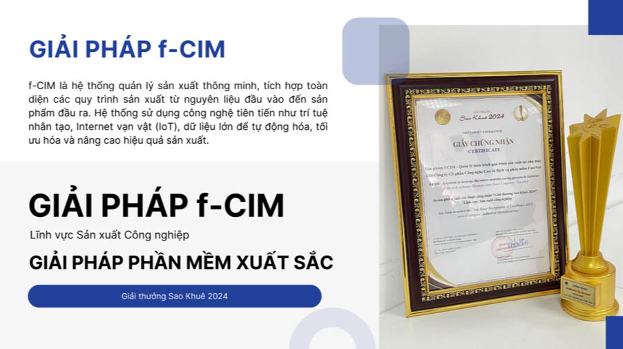 Sản phẩm quản lý sản xuất f-CIM đạt Giải thưởng Sao Khuê 2024
