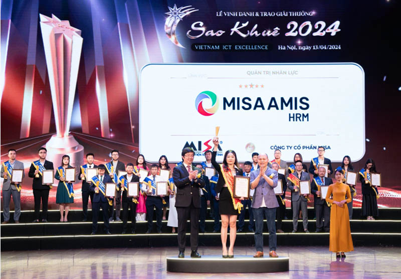 MISA AMIS HRM xếp hạng 5 sao trong lĩnh vực Quản trị Nhân lực tại Sao Khuê 2024